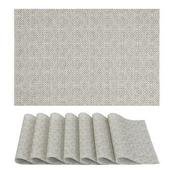 Farmhouse Placemats Set of 8 for Dining Table Decor Kitchen Table Mat with Pattern 17.7*11.8 inch