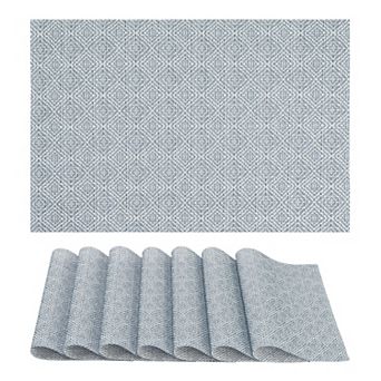 Farmhouse Placemats Set of 8 for Dining Table Decor Kitchen Table Mat with Pattern 17.7*11.8 inch