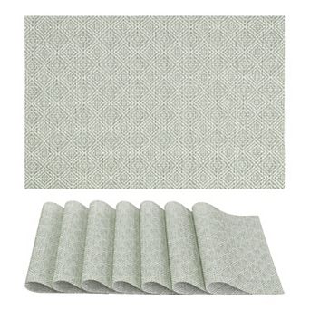 Farmhouse Placemats Set of 8 for Dining Table Decor Kitchen Table Mat with Pattern 17.7*11.8 inch