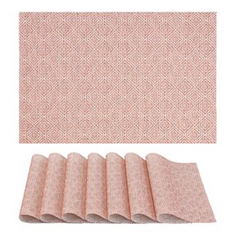 Farmhouse Placemats Set of 8 for Dining Table Decor Kitchen Table Mat with Pattern 17.7*11.8 inch