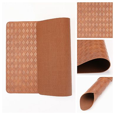 Set of 6 Leather Placemats for Kitchen Dining Table Decor Heat Resistant Table Mat 17.7*11.8 inch