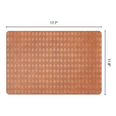 Set of 6 Leather Placemats for Kitchen Dining Table Decor Heat Resistant Table Mat 17.7*11.8 inch