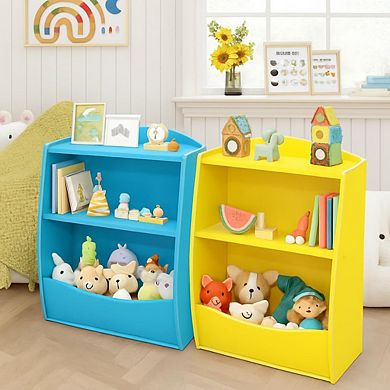 Kids Bookshelf Toy Storage Organizer - Children's Room & Playroom Cubbies