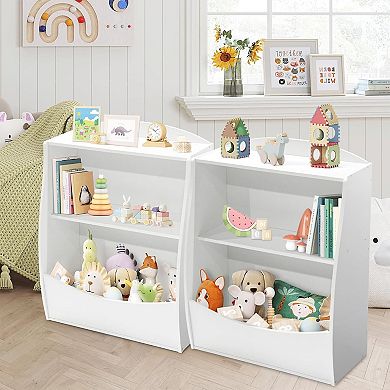 Kids Bookshelf Toy Storage Organizer - Children's Room & Playroom Cubbies