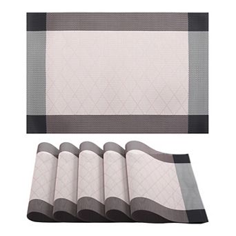 Placemats Set of 6 Placemats for Dining Table Decor, Indoor Outdoor Kitchen Table Mat 17.7*11.8 inch