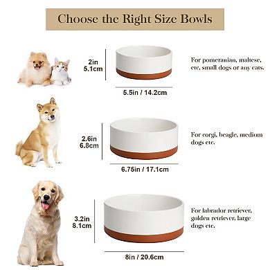 1-piece Stoneware Food Bowl for Dogs and Cats, Sesame Glaze, Two-Tone