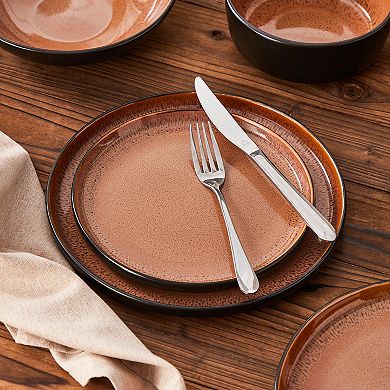 16-piece Stoneware Dinner Service, with Dinner plates, Dessert Plates, Soup Plates, Bowl for 4