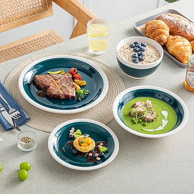 16-piece Stoneware Dinnerware Set, incl. Dinner Plates, Dessert Plates, Soup Plates, Bowls, for 4