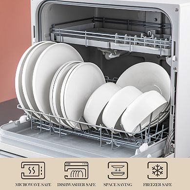 16-pcs Porcelain Dining Set for 4, incl. Dinner Plates, Dessert Plates, Soup Plates, Bowls