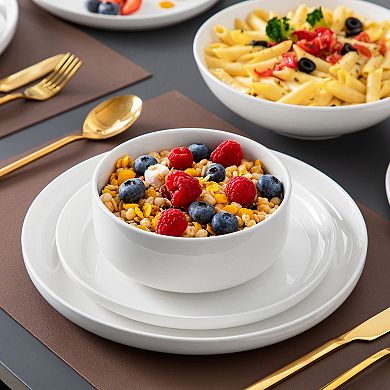 16-pcs Porcelain Dining Set for 4, incl. Dinner Plates, Dessert Plates, Soup Plates, Bowls