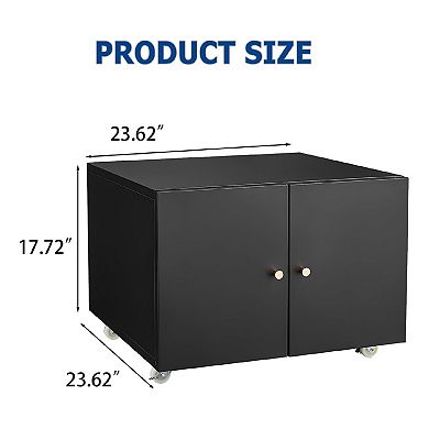 Metal Printer Stand with Storage, Heavy Duty 3D Printer Cabinet on Wheels for Home Office