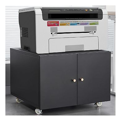 Metal Printer Stand with Storage, Heavy Duty 3D Printer Cabinet on Wheels for Home Office