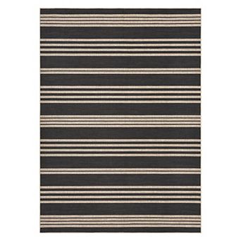 Modern Easy Jute Rug Machine Washable Striped Print Indoor Outdoor Carpet