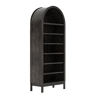 Arched Shoe Storage Cabinet for Entryway, 7 tier Wood Shoe Organizer with Adjustable Shelves