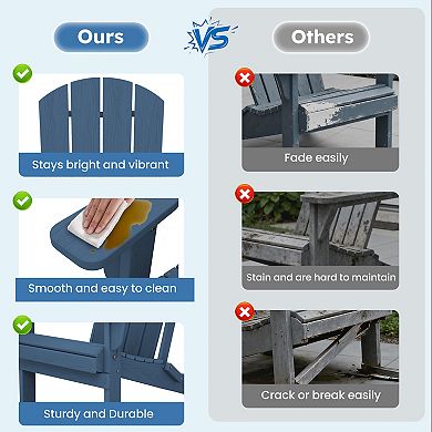 All-Weather Foldable Adirondack Chair/ HDPE Outdoor Folding Patio Chair