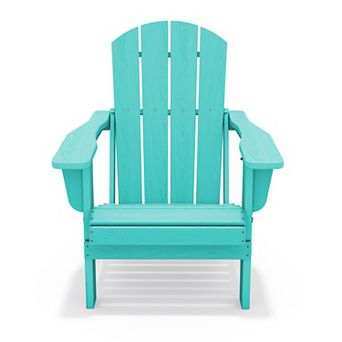 All-Weather Foldable Adirondack Chair/ HDPE Outdoor Folding Patio Chair