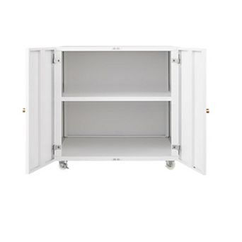 Printer Stand with File Storage Cabinet, Metal Printer Cabinet on Wheels