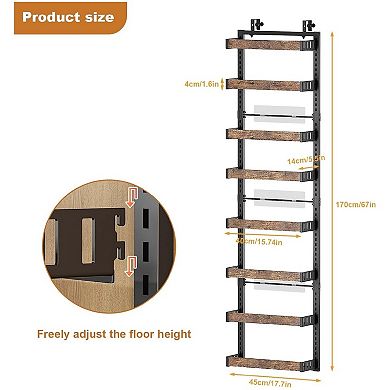 8-Layer Over The Door Pantry Organizer, 2-In-1 Wall Mount or Hanging Spice Rack Seasoning Shelf