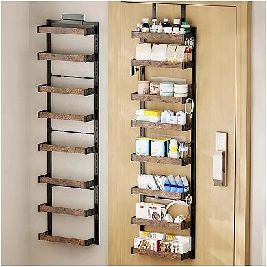 8-Layer Over The Door Pantry Organizer, 2-In-1 Wall Mount or Hanging Spice Rack Seasoning Shelf