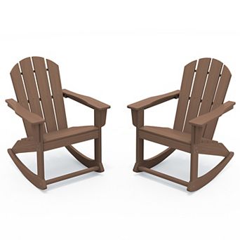 2 pc All-Weather HDPE Rocking Adirondack Chairs/ Patio Outdoor Rocking Chairs Set of 2