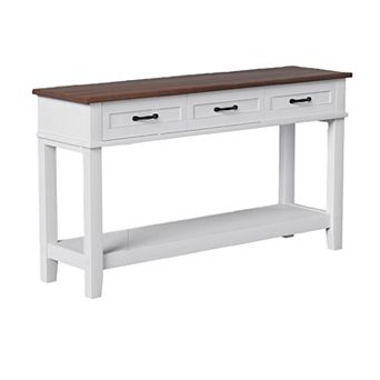 Entryway Table, Console Table with 3 Storage Drawers, Farmhouse Wooden Sofa Table