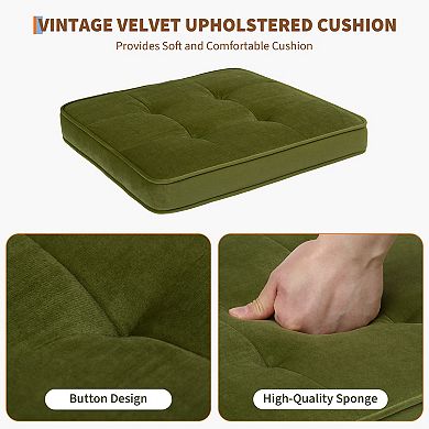 Dining Chairs with Natural Handwoven Rattan Cane Back and Upholstered Fabric Seat,Sturdy Legs,4/6pcs