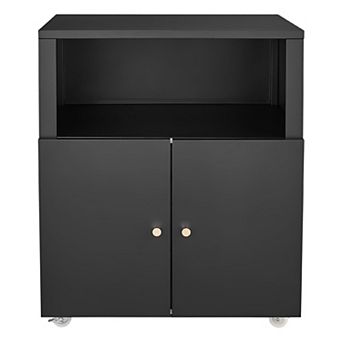 Printer Stand with Storage, Copier Printer Cabinet with 2 Doors Mobile Metal File Cabinet