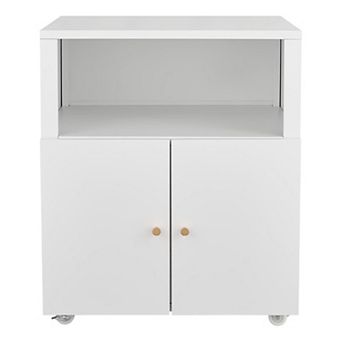 Printer Stand with Storage, Copier Printer Cabinet with 2 Doors Mobile Metal File Cabinet