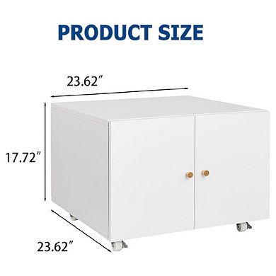 Metal Printer Stand with Storage, Heavy Duty 3D Printer Cabinet on Wheels for Home Office