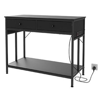 Aquarium Stand 40 Gallon with Power Outlet, Metal Frame White Fish Tank Stand with Storage Drawers