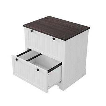 Farmhouse Lateral File Cabinet with 2 Large Drawers, File Cabinets with Hanging File Folders