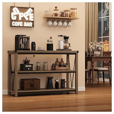 Farmhouse Console Table with Storage, Narrow Sofa Table & Entryway Table for Living Room
