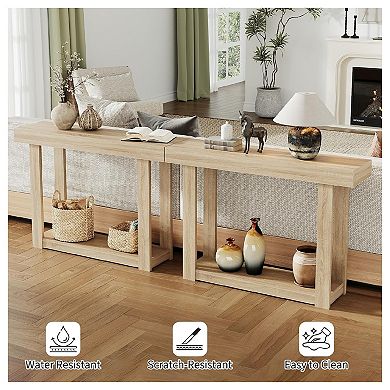 Farmhouse Wood Console Table for Entryway,Sofa Table with Shelves Entry Way