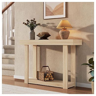 Farmhouse Wood Console Table for Entryway,Sofa Table with Shelves Entry Way