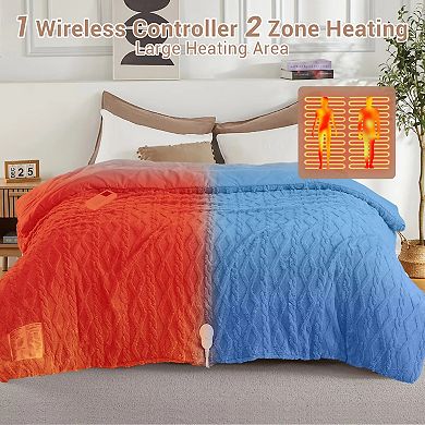 Heated Comforter Blanket with Wireless Controller, Tufted Fast Heating Electric Quilt