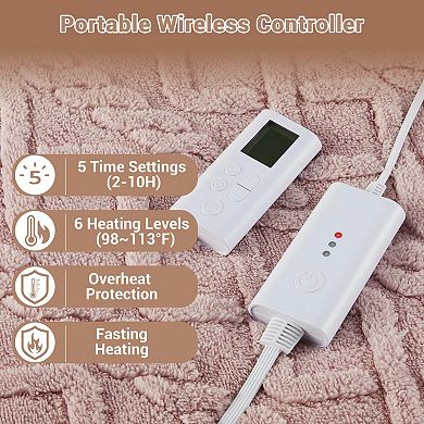 Heated Comforter Blanket with Wireless Controller, Tufted Fast Heating Electric Quilt