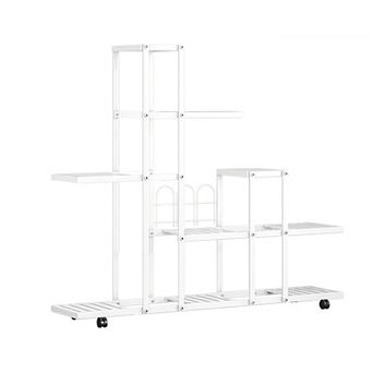 5 tier Plant Stand, Corner Tiered Flower Plants Shelf Stand, Tall Plant Stand Indoor with Wheels