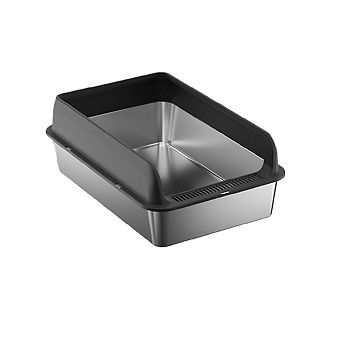 Stainless Steel Litter Box with Lid, Large Metal Cat Litter Box with Sifter Scoop