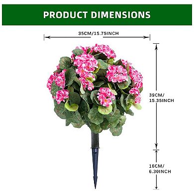 2 Pack Artificial Topiary Flower with Ground Spike ,Artificial Topiary Ball Trees ,55cmX35cm