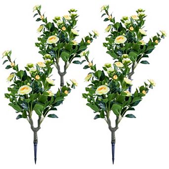 4 Pack Artificial Topiary Flower with Ground Spike ,Artificial Topiary Ball Trees,90cmx40cm
