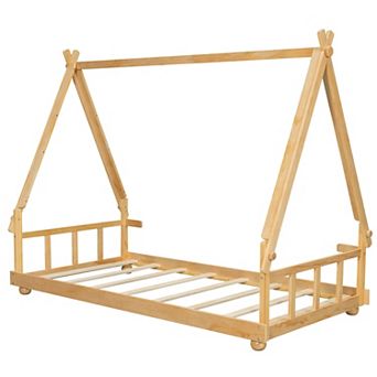 Whisen Twin Size House Bed with Tent and Light