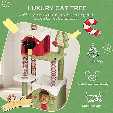 Whisen Christmas Cat Tree Tower, Cat Scratching Posts