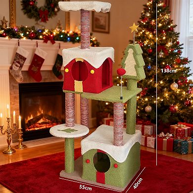 Whisen Christmas Cat Tree Tower, Cat Scratching Posts