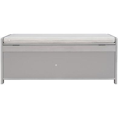 Whisen Storage Bench with 3-Shutter-shaped Doors and Removable Cushion