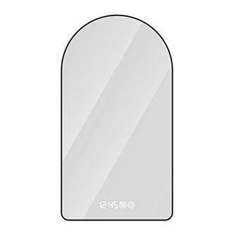 Whisen Arched LED Mirror, Anti-Fog, Time and Temperature Display with Three Color Temperatures