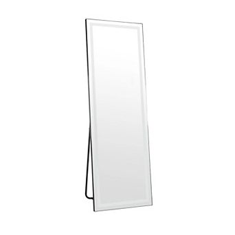Whisen 64" LED Full Length Mirror, Standing Mirror, Floor Mirror with Rounded Corners