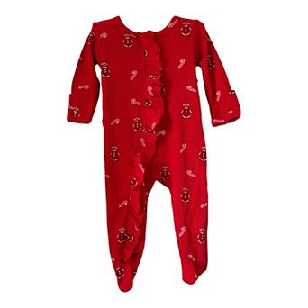 Baby Girls Gingerbread Christmas Ruffle Footie