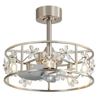 20-Inch Traditional Cage Ceiling Fan with 5-Light Fixture, DC Motor, 6 Speeds, Timer, Remote Control