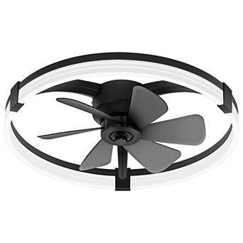 23-Inch LED Enclosed Ceiling Fan with Remote - DC Motor, 6 Speeds, 3 CCT, Reversible, Flush Mount