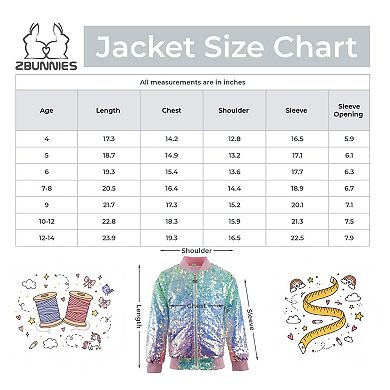 Girls’ Unicorn Rainbow Sequin Bomber Jacket